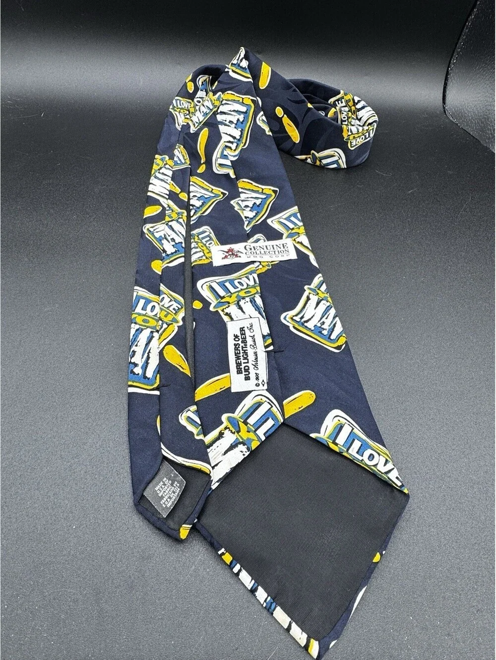 Vintage 90s Bud Light I Love You Man Beer Novelty Tie USA 57” x 4”